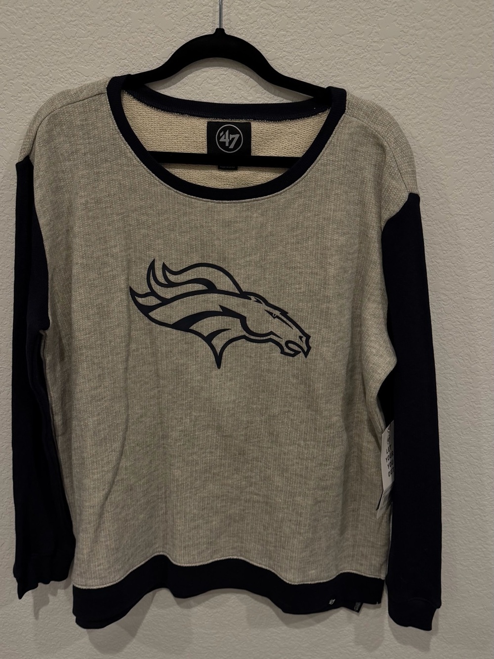 ’47 Women’s Denver Broncos Pullover Sweatshirt - Gray and Navy
